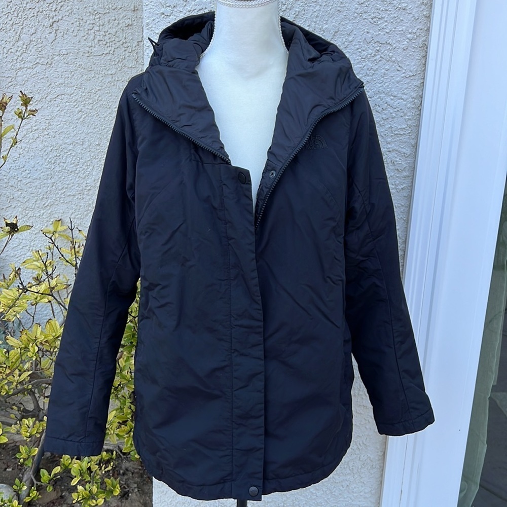 💚The Northface Womens Black Hooded Jacket Size L